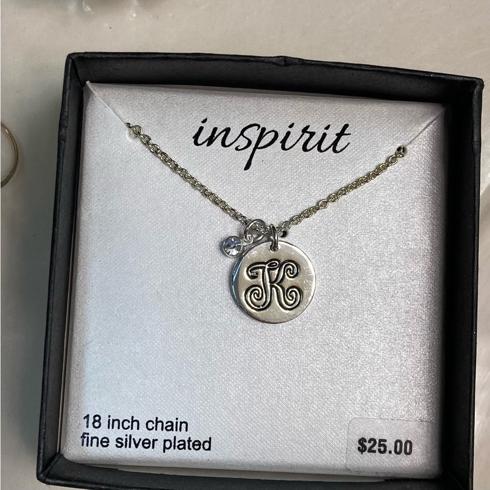 Initial K Pendant Necklace